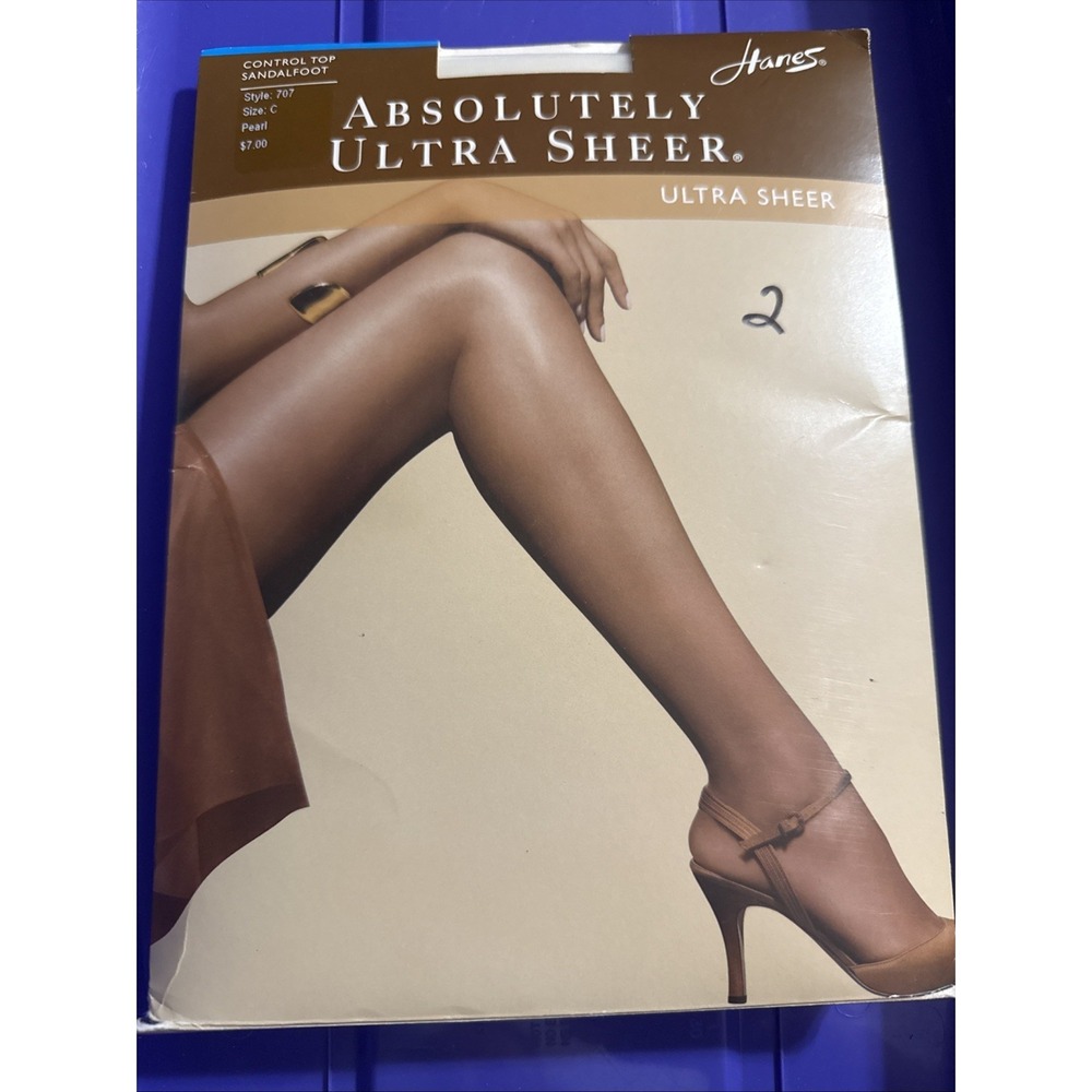 Hanes Absolutely Ultra Sheer Control Top Sandalfoot Pantyhose 707 PEARL Size C